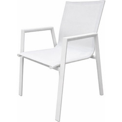 Keleman Riva Πολυθρόνα Κήπου Αλουμινίου Λευκή 65X55X89CM