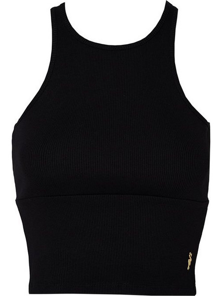 Sugarfree Γυναικείο Καλοκαιρινό Crop Top Ριπ Μαύρο 25832045-110