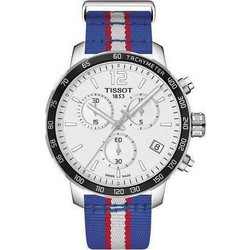 Tissot Quickster Chronograph NBA Detroit Pistons Ανδρικό Ρολόι Χρονογράφος με Μπλε Υφασμάτινο Λουράκι T095.417.17.037.22