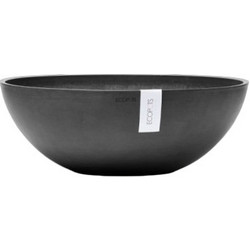 Ecopots Vienna 50 Γλάστρα Στρογγυλή Πλαστική Ανθρακί 50x18cm