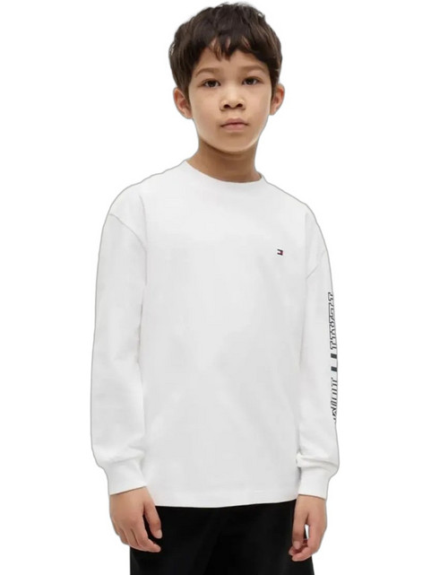 Tommy Hilfiger Παιδικό T-Shirt Μακρυμάνικο Λευκό KB0KB10512-YBR