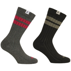 Fila Ανδρικές Κάλτσες Ψηλές Ανθρακί Μαύρες 2Pack F5376-250
