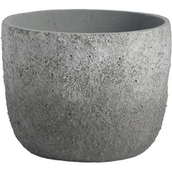 SpaceGreen Rough Γλάστρα Στρογγυλή Τσιμεντένια Γκρι 23x20cm 8-0843