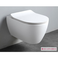Scarabeo Moon Λεκάνη Τουαλέτας Κρεμαστή Rimless χωρίς Καζανάκι με Κάλυμμα Slim Soft Close Λευκή 552000SC-301