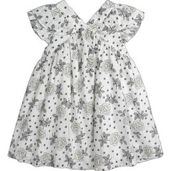 Dpam Black Pattern Παιδικό Φόρεμα Floral Άσπρο Μαύρο ZAFOROB3