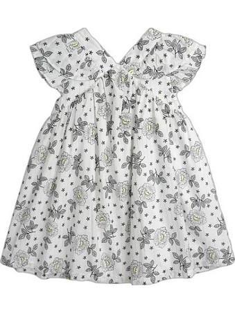 Dpam Black Pattern Παιδικό Φόρεμα Floral Άσπρο Μαύρο ZAFOROB3