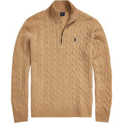 Polo Ralph Lauren Ανδρικό Πουλόβερ με Φερμουάρ Καφέ 710876766-006