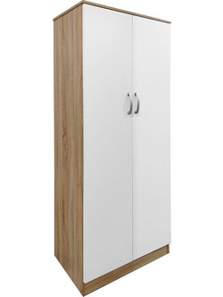 Klikareto Δίφυλλη Ντουλάπα Ρούχων Real Λευκή 80x42x180cm 001-00592