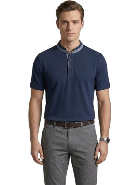Bugatti Ανδρική Μπλούζα Polo Κοντομάνικη Navy Μπλε 815015003E-380