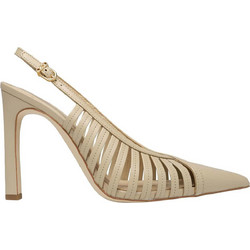 Michael Kors Γόβες Slingback Δερμάτινες με Λεπτό Ψηλό Τακούνι Μπεζ 40T6ADHP1L
