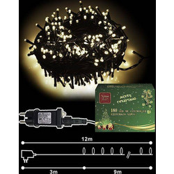 Xmasfest 180 Χριστουγεννιάτικα Λαμπάκια LED σε Σειρά Εξωτερικού Χώρου Θερμά Λευκά 12m 1131024