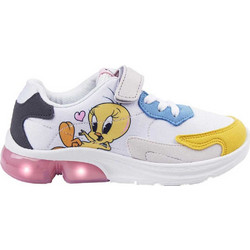 Cerda Looney Tunes Παιδικά Sneakers με Φωτάκια Λευκά Κίτρινα 2300005864