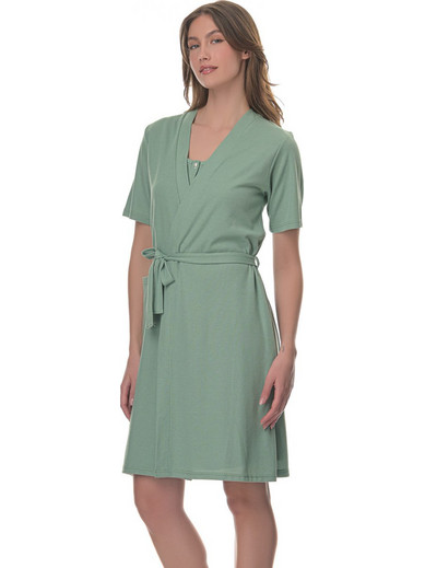 PNN Nightwear Jessica Ρόμπα Εγκυμοσύνης Βαμβακερή Καλοκαιρινή Πράσινη 0261-0504