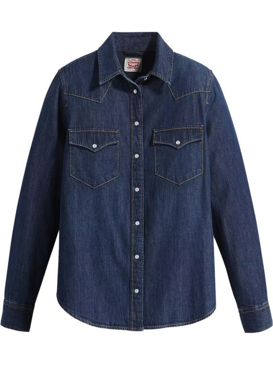 Levi's Μακρυμάνικο Γυναικείο Πουκάμισο Τζιν Mονόχρωμο Navy Μπλε 86832-0017