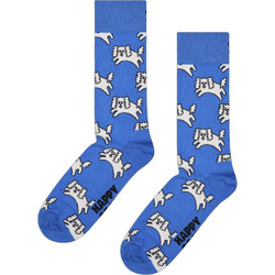 Happy Socks Βαμβακερές Ανδρικές Κάλτσες Ψηλές με Σχέδια Royal Blue P003194