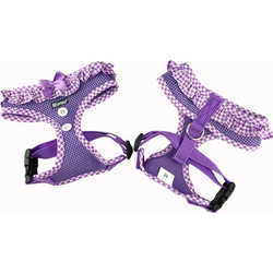 Pet Interest Air Mesh Plaid Σαμαράκι Σκύλου Γιλέκο Μωβ Large