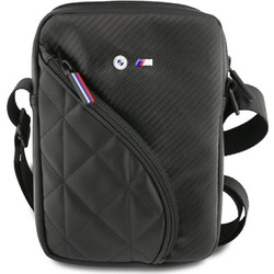 BMW Carbon Pockets Metal Logo Bag Black (Universal 8")
