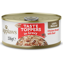 Applaws Taste Toppers Adult with Chicken Breast & Beef in Gravy 156gr