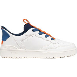 Geox Παιδικά Sneakers Λευκά Navy Μπλε Πορτοκαλί J65NRA05415C0899