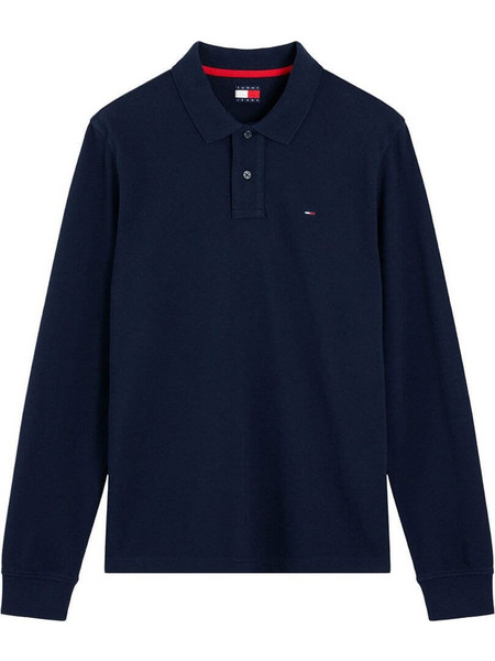 Tommy Jeans Ανδρική Μπλούζα Polo Μακρυμάνικη Navy Μπλε DM0DM23630-C1G