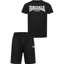 Lonsdale Αθλητικό Ανδρικό Σετ T-Shirt & Βερμούδα Χειμερινό Μαύρο 117193-1500