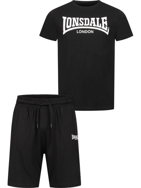 Lonsdale Αθλητικό Ανδρικό Σετ T-Shirt & Βερμούδα Χειμερινό Μαύρο 117193-1500