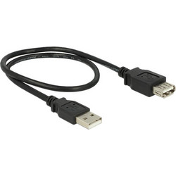 DeLOCK 83401 Καλώδιο USB-A Male 2.0 to USB-A Female 0.5m Black