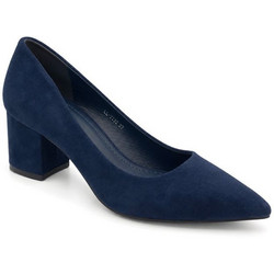 Elenross Γόβες Suede με Χοντρό Χαμηλό Τακούνι Navy Μπλε GS10290W-BLU
