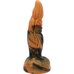 Power Monsters Tyrannosaurus Dildo με Βεντούζα 20.5cm Μαύρο Κίτρινο