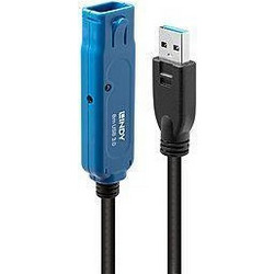 Lindy 43157 Καλώδιο USB-A Male 3.0 to USB-A Female 10m Black Blue