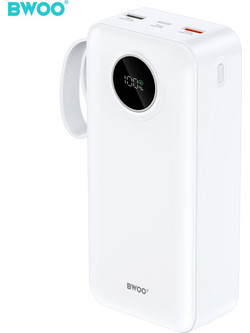 Bwoo BO-P64 Power Bank 20000mAh 22.5W με 2 Θύρες USB-A & Θύρα USB-C Power Delivery White