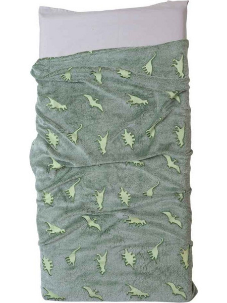 Viopros Δεινόσαυρος Παιδική Κουβέρτα Fleece Φωσφοριζέ 150x200 Πράσινη