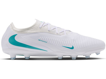 Nike Phantom 6 Low Pro AG HQ2317-100 Ποδοσφαιρικά Παπούτσια με Τάπες και Καλτσάκι Λευκά Τιρκουάζ