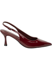 Happy Corner Γόβες Slingback Λουστρίνι με Λεπτό Ψηλό Τακούνι Μπορντό HCLT2519
