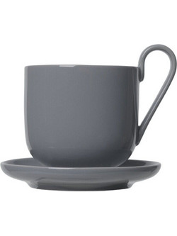 Blomus Sharkskin Blomus Σετ Κούπες Πορσελάνης Γκρι 290ml 2τμχ