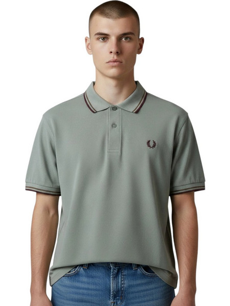 Fred Perry Ανδρική Μπλούζα Polo Κοντομάνικη Χακί M3600-45D