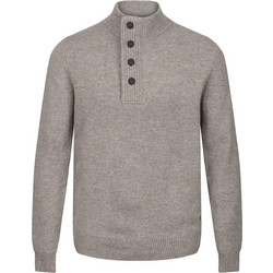 Barbour Ανδρικό Πουλόβερ με Κουμπιά Γκρι MKN0585