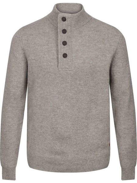 Barbour Ανδρικό Πουλόβερ με Κουμπιά Γκρι MKN0585