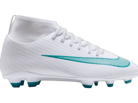 Nike Mercurial Superfly 11 Club FG IO1552-102 Παιδικά Ποδοσφαιρικά Παπούτσια με Τάπες και Καλτσάκι Λευκά Γαλάζια