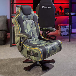 X Rocker Covert ops 2.1 Καρέκλα Gaming Δερματίνης με Ρυθμιζόμενα Μπράτσα Χακί AD-723Z37