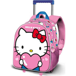 Karactermania Hello Kitty Heart Σχολική Τσάντα Τρόλεϊ Νηπιαγωγείου Ροζ 09609