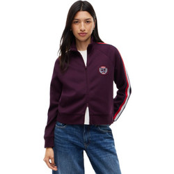 Tommy Hilfiger Γυναικεία Ζακέτα Φούτερ Μακριά με Φερμουάρ Μπορντό DW0DW23560