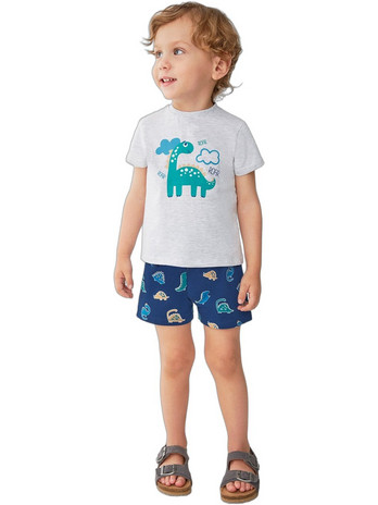 Street Monkey Βρεφικό Σετ για Αγόρι Καλοκαιρινό Γκρι Navy Μπλε 252030