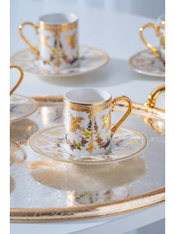 Stewe Home Σετ Φλιτζάνια Espresso & Ελληνικού Καφέ Πορσελάνης Πολύχρωμα 100ml 6τμχ STE-037281-P37281