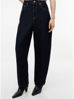 Tommy Hilfiger Ψηλόμεσο Γυναικείο Τζιν Παντελόνι Relaxed Εφαρμογή Navy Μπλε WW0WW51406-1AS