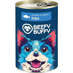 Beefy Buffy Adult Chunks with Fish in Gravy 415gr