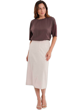 Gerry Weber Μίντι Φούστα Υφασμάτινη Ψηλόμεση Pencil Εκρού N75683699036