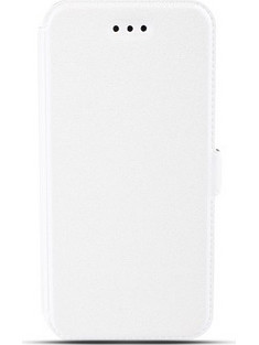 Δερμάτινη θήκη αναδιπλούμενη για Huawei Honor 7c Ασπρη (OEM)