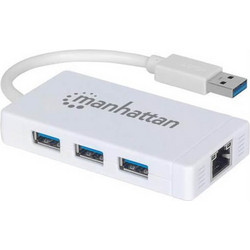 Manhattan 507578 USB Hub 3.0 USB-A με 4 Θύρες USB-A / Ethernet