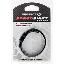 Perfect Fit Speed Shift Cock Ring Ρυθμιζόμενο Ελαστικό Δαχτυλίδι Πέους Μαύρο